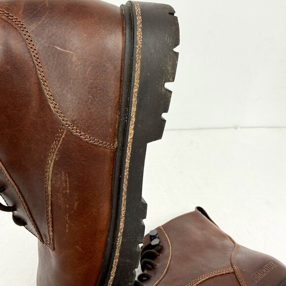 Birkenstock Mens Highwood Lace Mid Boot EU 42 Narrow US 9 Brown Leather GUC